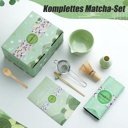 Clay&Fire Matcha Whisk Set, 9 pcs Ceramic Matcha Set, Gifts for Women,Matcha Bowl with Spout and Whisk, Matcha Kit for Matcha Lovers, Gift Mother's Day, Birthday, Anniversary