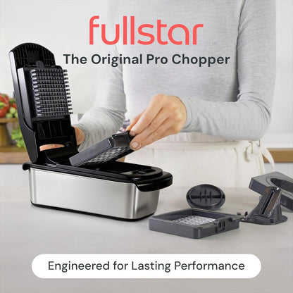 Fullstar The Original Pro Chopper - Vegetable Chopper and Spiralizer, Food Chopper with Container, Fruit Slicer, Kitchen Gadgets & Gifts, Home Essentials (4 in 1, Black)