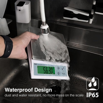 Polit Digital Kitchen Scale KT-66 30lb/13kg｜0.05oz/1g Precision Food Scale with LCD Display｜Battery or Plug-in｜Stainless Steel Top｜Grams, Ounces, Pounds｜5 Units for Baking, Farming & Shipping Scale