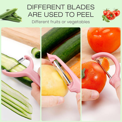 Senbowe Upgrade Potato Peeler for Kitchen, 6PCS Stainless Steel Vegetable Peeler, I and Y Veggie Food Peeler for Apple Fruit Carrot Zucchini Cucumber,Good Grip Makes Peeling Very Easy