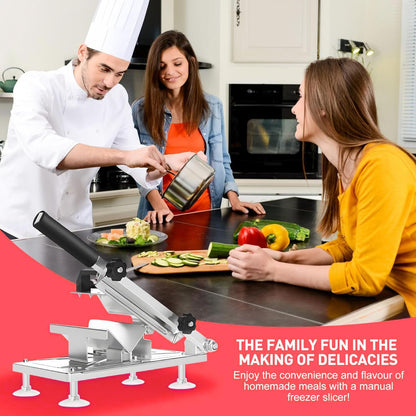 Manual Frozen Meat Slicer, Upgraded Stainless Steel Meat Cutter for Beef Mutton Bacon Home Food Slicing Machine for Hot Pot BBQ sandwiches pizza