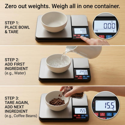Partyreal Digital Kitchen Scale Capacity, Stainless Steel Food Scale with oz/g Units | Replaceable Battery Power | Ideal for Meal Prep, Cooking, Baking