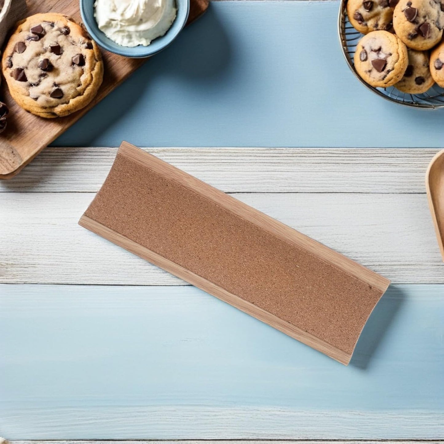 Garneck Wood Rolling Pin Holder Compact Storage Organizer for Pastry Dough Fondant Bakers Space-saving Kitchen Base Stand Compatible with Various Roller