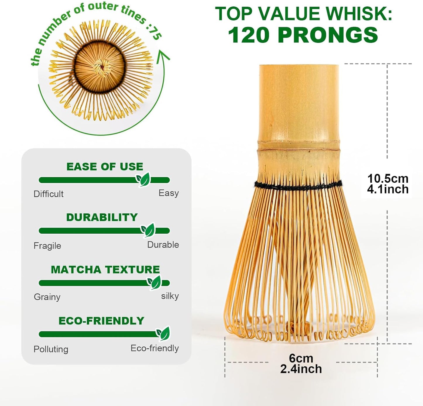 Matcha Whisk Set, Matcha Set, 6 Pieces, with Bamboo Whisk, Ceramic Bowl & Sifter Complete Matcha kit Tea Includes Scoop & Spout Bowl, Traditional Japanese Tea Accessories for Home (set of 6)