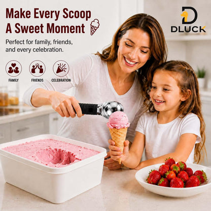 DLUCK Heated Ice Cream Scoop for Hard Ice Cream, Gelato & Frozen Desserts, Electric Ice Cream Scooper with Smart Temperature & Battery Display, USB-C Rechargeable, Durable One-Piece Design (White)