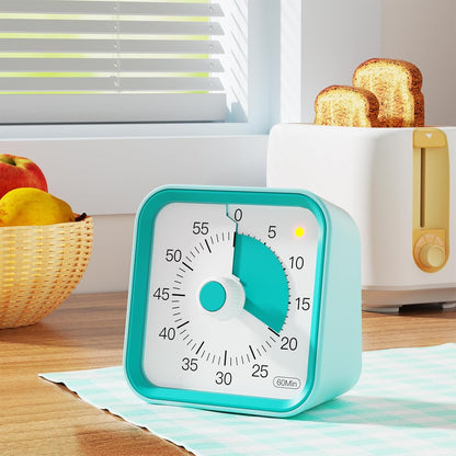 Visual Timer for Kids with Pause Function, 60 Minute Countdown Timer for Kids Desk Study, Teaching, Kitchen Cooking, Office Meetings, Time Management for ADHD (White)
