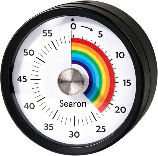 Searon Magnetic Visual Kitchen Timer, 60 Minute Countdown Timer with LED Alert, Turn the Dial to Start, No Winding Needed for Cooking, Baking, Meal Prep & Daily Kitchen Tasks (Blue)