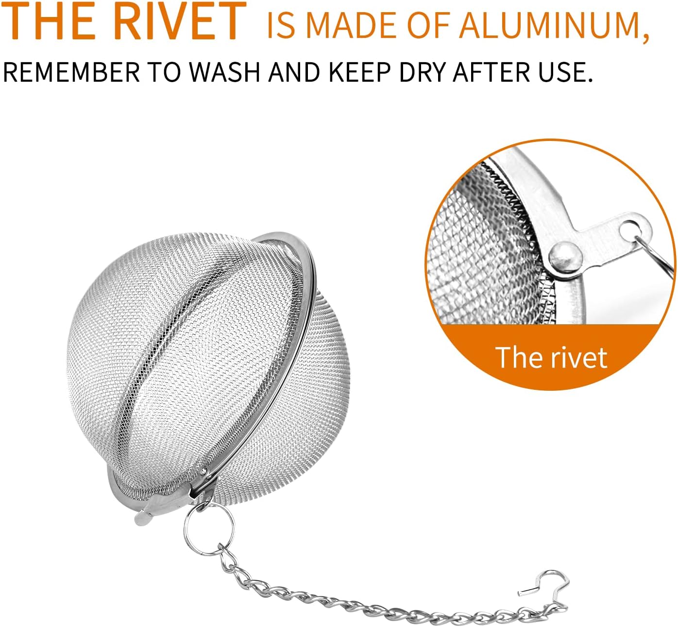 Fu Store 2pcs Stainless Steel Mesh Tea Ball 2.1 Inch Tea Strainers Teas Infuser Strainer Filters for Teas