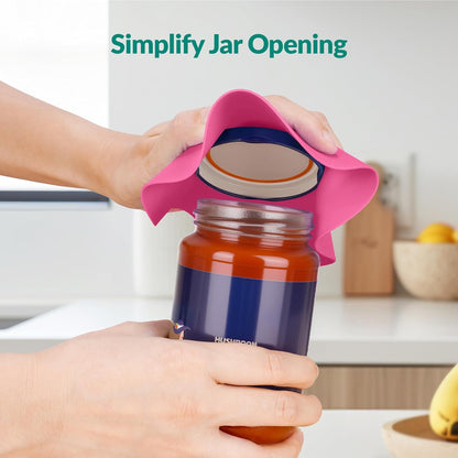 NIHOME Silicone Jar Opener – 6 Inch Large Anti-Slip Grip Pads, Premium 100% Food-Grade Silicone, Stylish Designer Colors, Multi-Purpose Heat-Resistant Mat & Coaster, Set of 4