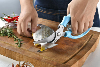 Heavy Duty Poultry Shears - Kitchen Scissors for Cutting Chicken, Poultry, Game, Meat - Chopping Vegetable - Spring Loaded - Red