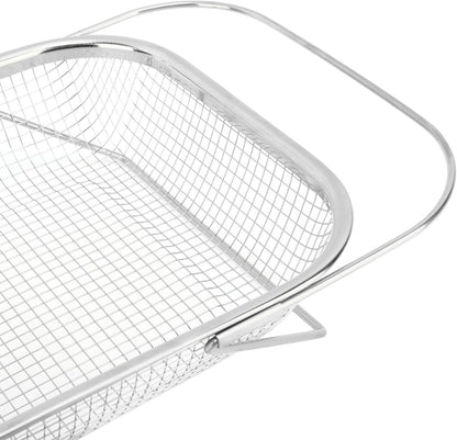 Over the Sink Colander, Expandable Baskets with Fine Mesh Strainer Handle Stainless Steel Rectangle Kitchen Colanders for Strain Drain Rinse Fruits Vegetables Pasta New Home Essentials (Gold)