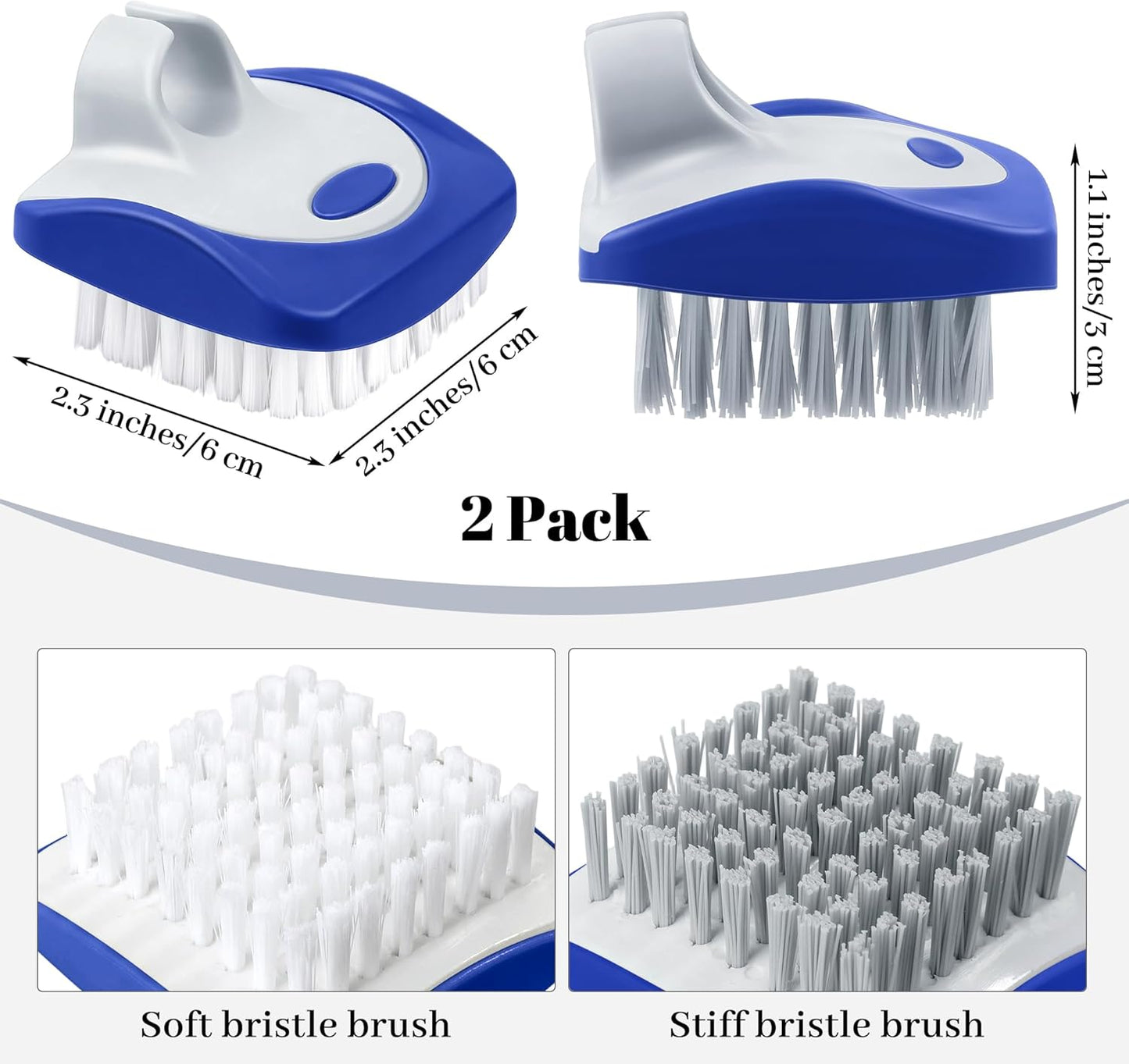 Aodaer 4 Pieces Vegetable Brush Potato Scrubber Brush Silicone Hard and Soft Side Fruit Cleaning Tools for Delicate or Tough-Skinned Vegetables