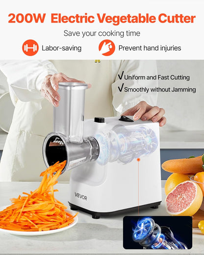 VEVOR Electric Vegetable Slicer, 0-0.5"/0-12mm Thickness Adjustable Commercial Slicer Machine, Convertible to Manual, Stainless Steel Food Cutter Slicing Machine, for Potato, Lemon, Tomato, Apple