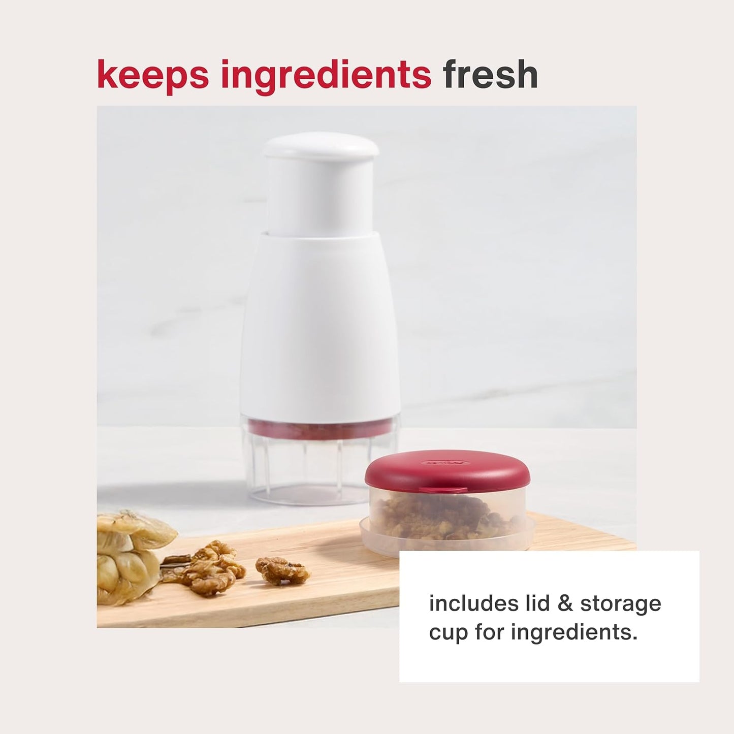 Zyliss Zick Zick Classic Food Chopper - Convenient for Easy, Healthy Meal Prep - Manual Vegetable Chopper with Stainless Steel Blades - Compact & Dishwasher Safe - Zick Zick 3.0