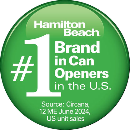 Hamilton Beach Smooth Touch Electric Automatic Can Opener with Easy Push Down Lever, Eliminates Sharp Edges, Opens All Standard-Size and Pop-Top Cans, Extra Tall, Black and Chrome (76606AG)