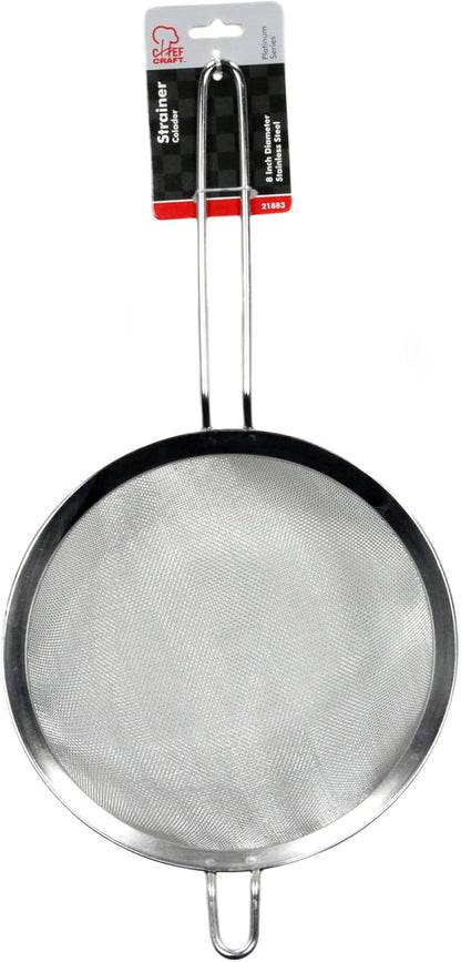 Chef Craft Select Mesh Strainer, 8 inch diameter, Stainless Steel