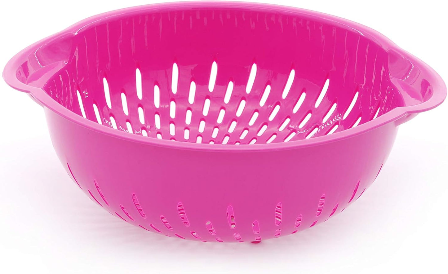 Mintra Home Mixing Bowl w/Colander (Large 4.5L, Red) - For Washing & Draining Fruits And Vegetables - Heavy Duty Plastic for Baking, Cooking Supplies - Dishwasher Safe