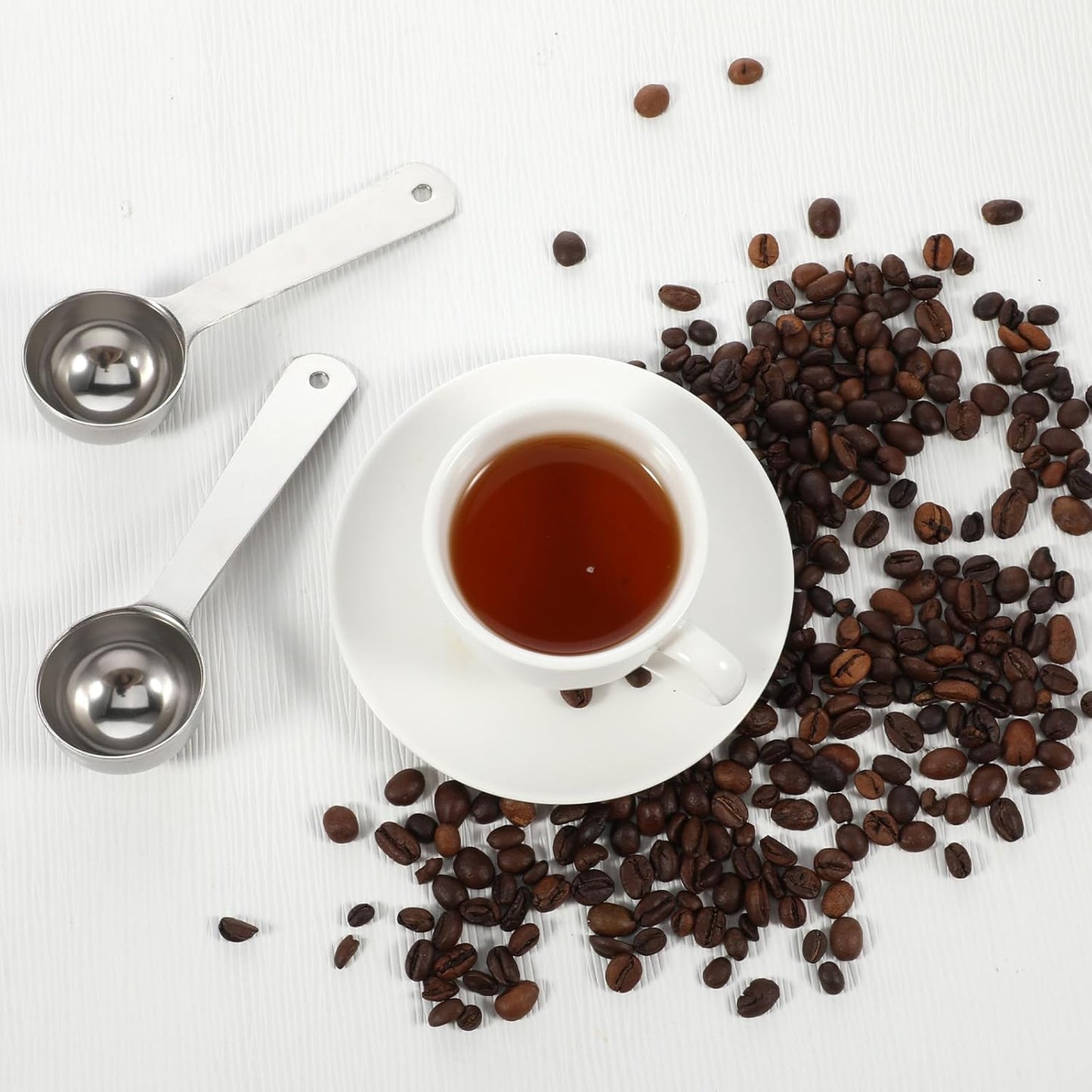 2 Pcs Stainless Steel Coffee Spoons, Coffee Scoop 1 Tablespoon, Long Handle Measuring Tablespoon, 1 tbsp Measuring Spoons for Ground-Coffee, Milk, Spice Jar, Cooking Baking (6 Inch, 20ml)