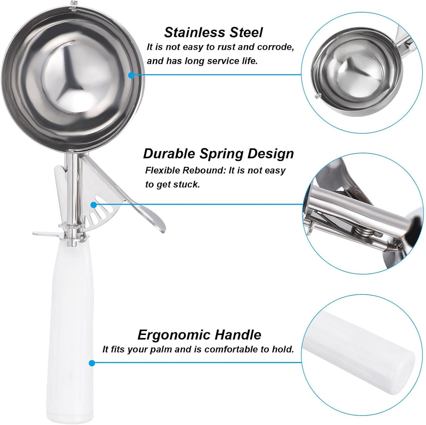 PATIKIL 3/4 Ounce Ice Cream Scoop with Trigger, Stainless Steel Portion Cookie Scoop with Thumb Trigger for Cookie Dough Cupcake Batter Baking, Purple 22ML