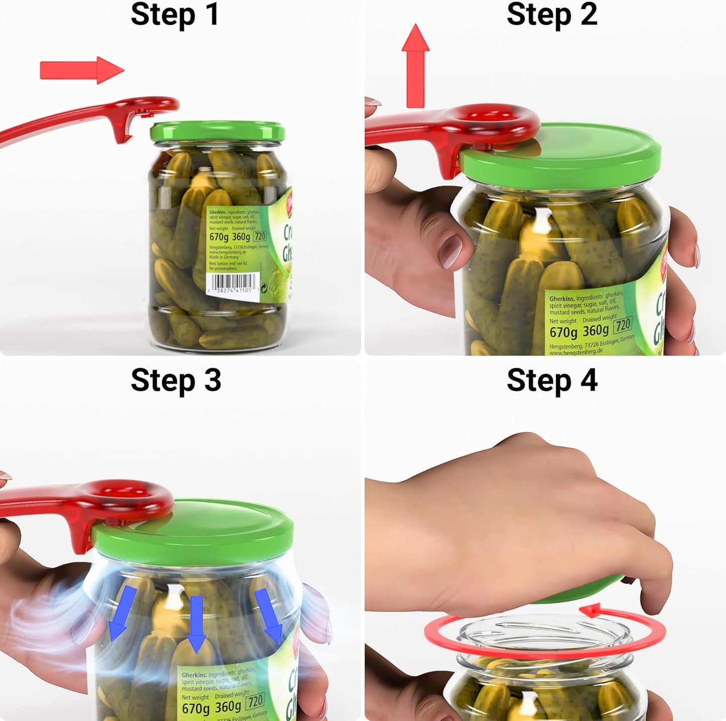 1 Pcs Readaeer Jar Opener for Weak Hand & Seniors with Arthritis (Blue)