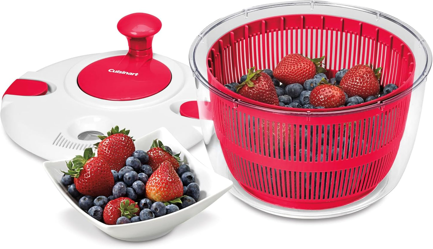 Cuisinart Large Salad Spinner- Wash, Spin & Dry Salad Greens, Fruits & Vegetables, 5qt, CTG-00-SASG Grey