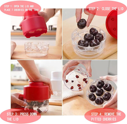 Cherry Pitter Tool, 7 Holes Cherry Pitter Tool Pit Remover, Cherry Seed Remover Quick, Multiple Cherry Pit Remover for Kitchen, Cake Shop