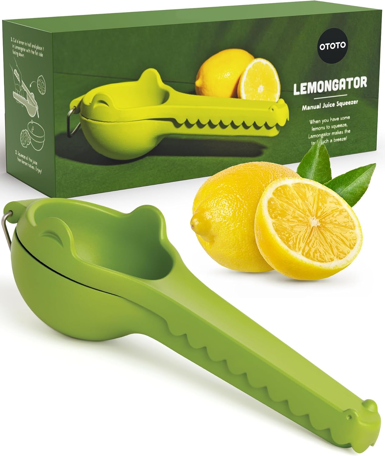 OTOTO OCTO Lemon Juicer Hand - Easy to Hold Lemon Squeezer Manual for Lemon, Lime, Oranges - BPA Free, Dishwasher Safe Citrus Juicer Hand Press Manual - Fun Kitchen Gadgets & Tools