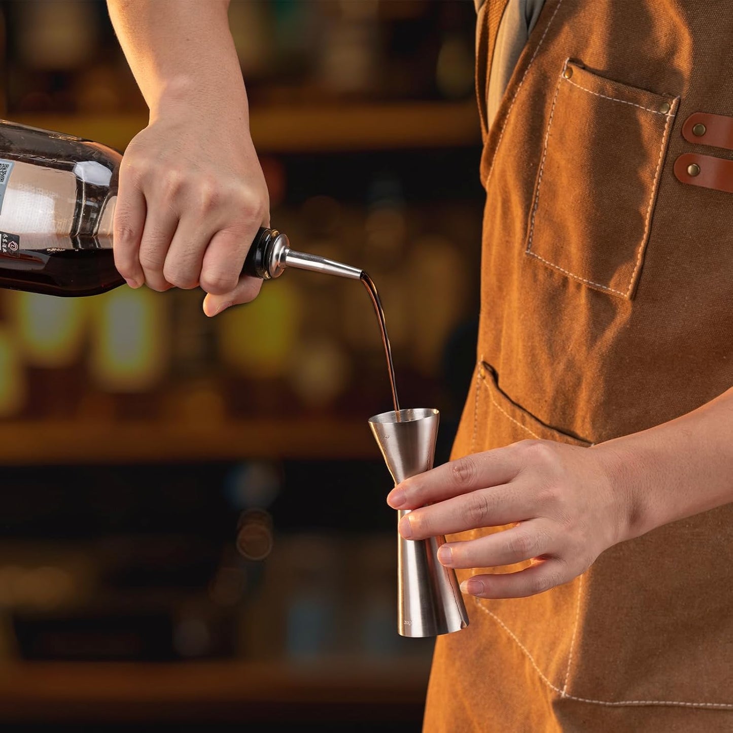 Briout Jigger for Bartending, Double Cocktail Jigger Japanese Premium 304 Stainless Steel Jigger 2 OZ 1 OZ with Measurements Inside