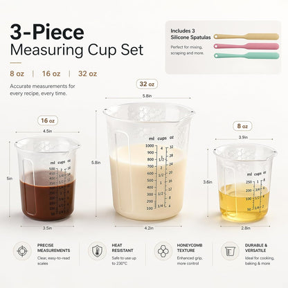 Palksky Silicone Chocolate Melting Cup Set with 4 Silicone Measuring Cups (250ml & 350ml) and 4PCS Heat-Resistant Jar Spatulas, Non-Stick Baking Tools for DIY Chocolate, Butter & Cream Mixing