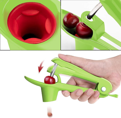 Cherry Pitter - Olive And Other Fruit Tools, Cherry Pitter With a Space-Saving Lock(BLACK)