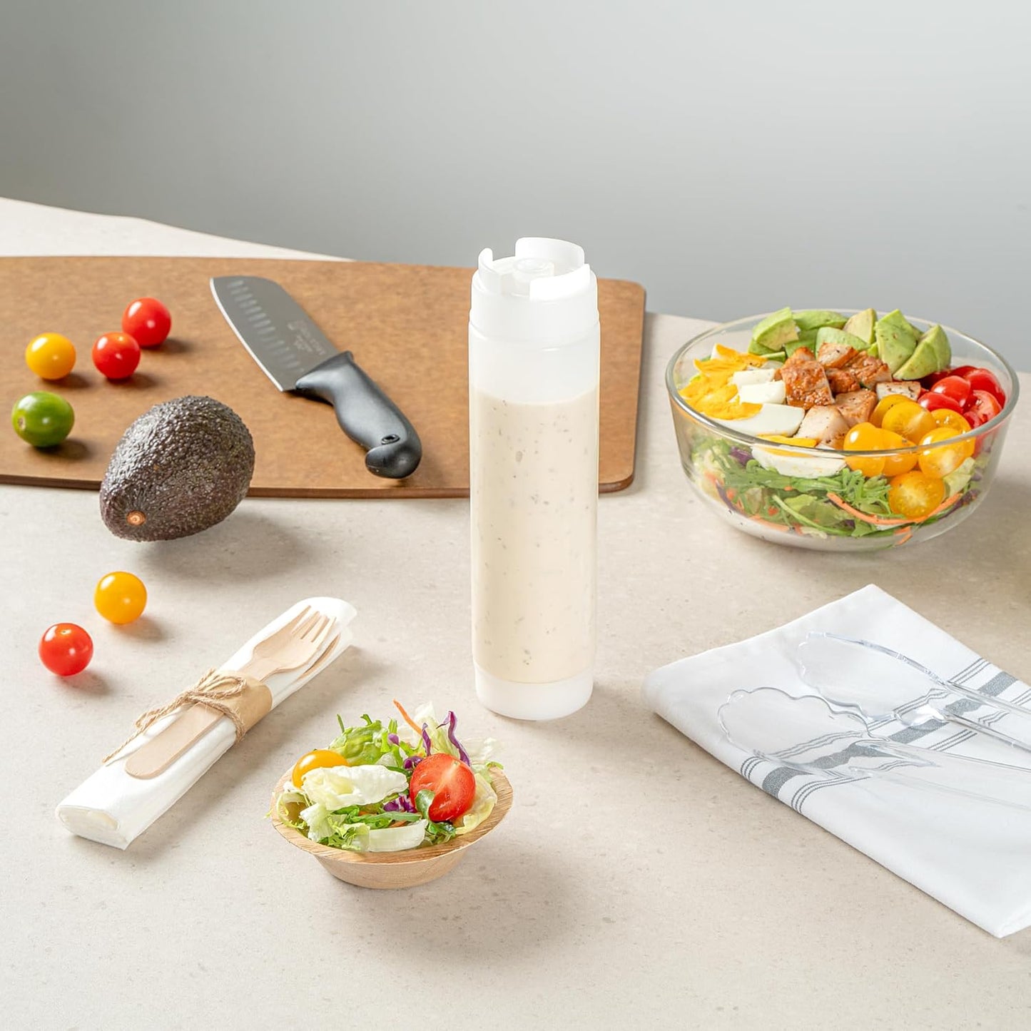 Restaurantware Plastic Squeeze Bottle 16 oz Refillable Condiment Bottle Large Valve Dishwashable Clear Inverted Sauce Dispenser For Thick Condiments, Dressings, Batter, Sour Cream, And Syrups