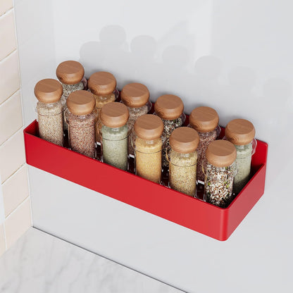 Mystozer Magnetic Spice Rack for Refrigerator, Kitchen Organizer and Storage Shelf, Black (4 Pack)…