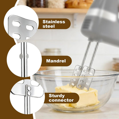 2pcs Hand Mixer Beaters Attachments Compatible with BLACK & DECKER, Universal Stainless Steel Electric Hand Mixer Whisk Replacement for Cooking and Baking