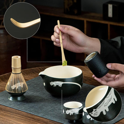 Matcha Whisk Set, Cute Strawberry Matcha Bowl Set with 2 Cups, Bamboo Whisk, Scoop & Holder, Matcha Kit Gift for Tea Lovers and Tea Ceremony, Birthday, Anniversary