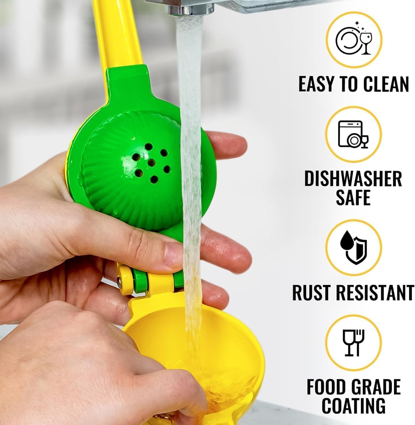 OCHI Heavy Duty Lemon Lime Squeezer – Manual Citrus Juicer Press, No Pulp or Seeds, Premium Metal Handheld Tool, Dishwasher Safe, Ideal for Lemons, Limes & More