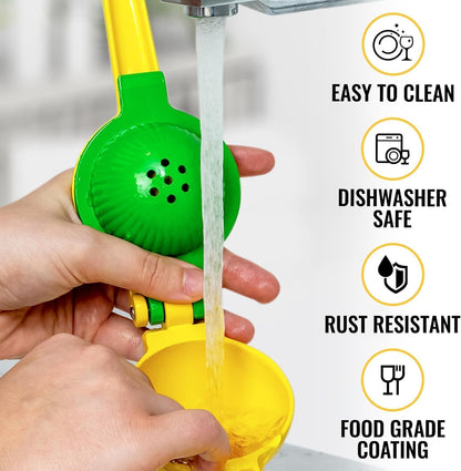OCHI Heavy Duty Lemon Lime Squeezer – Manual Citrus Juicer Press, No Pulp or Seeds, Premium Metal Handheld Tool, Dishwasher Safe, Ideal for Lemons, Limes & More