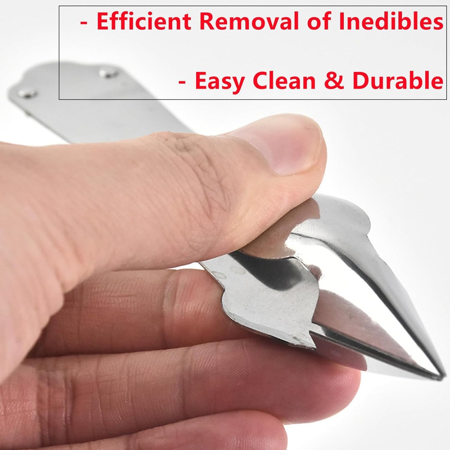 Strawberry Stem Remover, 2 Pcs, Silver, Stainless Steel Handle, Effortless Strawberry Hulling, Versatile Fruit & Vegetable Stem Remover