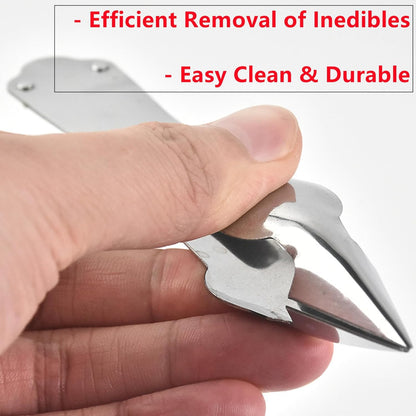 Strawberry Stem Remover, 2 Pcs, Silver, Stainless Steel Handle, Effortless Strawberry Hulling, Versatile Fruit & Vegetable Stem Remover