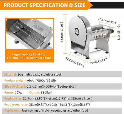 WICHEMI Electric Vegetable Slicer Commercial Fruit Slicing Machine Potato Slicer Electric Cabbage Shredder Machine 2 IN 1 Manual Electric Vegetable Cutter Stainless Steel Food Slicer