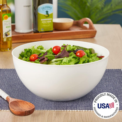 US Acrylic Vista Clear Plastic Salad and Serving 10-inch Bowls | set of 3 | Reusable, BPA-free, Made in the USA | 135 oz. capacity