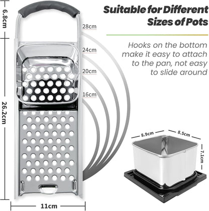 Spaetzle Maker, Premium Grade Stainless Steel Spaetzle Press and Spider Strainer, Efficient Homemade Spaetzle and Knoepfle, Dishwasher Safe Spaetzle Noodle Maker for Pots Up to 30 CM