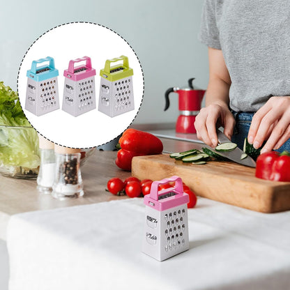 12 Pcs Mini Cheese Grater Stainless Steel Box Grater with 4 Sides Professional Fine Coarse Handheld Slicer Small Lemon Safe Zester Shredder for Kitchen Ginger Vegetable Potatoes Food