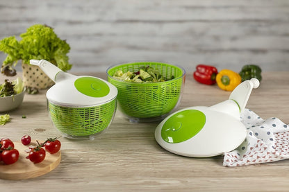 IBILI Small Salad Spinner for Fruit and Vegetables - 1.7-Quart Spinner for Washing and Drying, Compact Design with Brake Button for Quick Stop, Super-Fast Operation, Dishwasher Safe, Made in Spain
