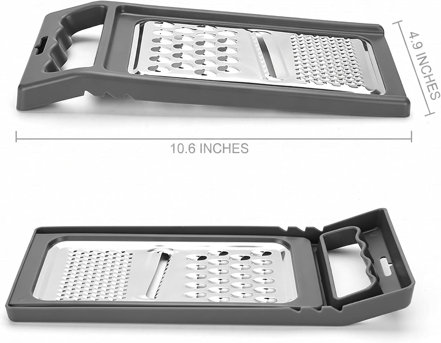 Cheese Grater with Handle, Stainless Steel, Cheese Shredder, Fruit and Vegetable Zester, Multifunction Kitchen Tool, Hampton Distribution
