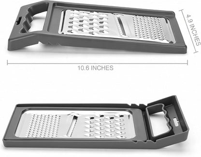 Cheese Grater with Handle, Stainless Steel, Cheese Shredder, Fruit and Vegetable Zester, Multifunction Kitchen Tool, Hampton Distribution