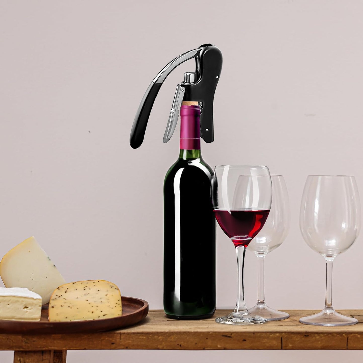 OGGI Wine Opener, Wing Corkscrew, Metal Manual Wine Bottle Opener, Multifunctional Cork Screw for Home & Waiters with Beer Bottle Opener, Durable Design