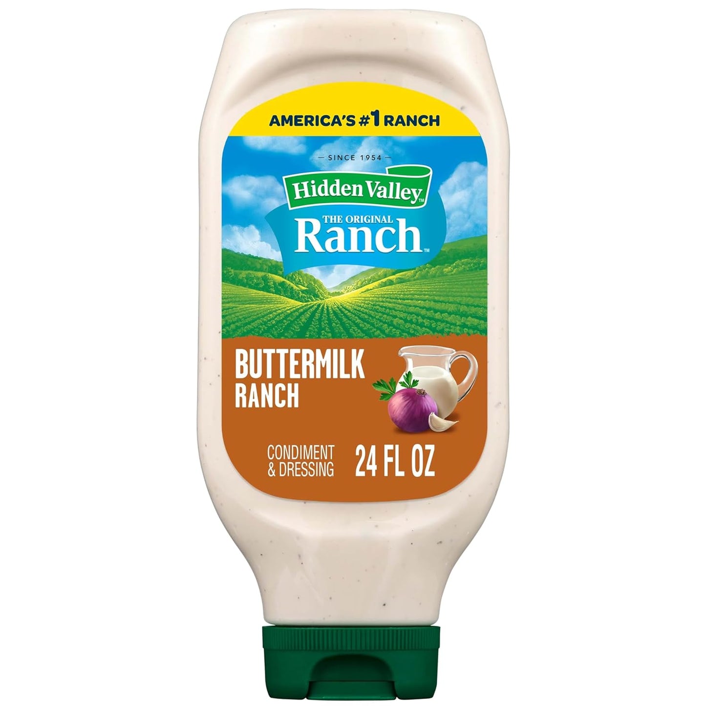 Hidden Valley Buttermilk Ranch Condiment and Dressing, Easy Squeeze Bottle, 24 Fl Oz (Package May Vary)