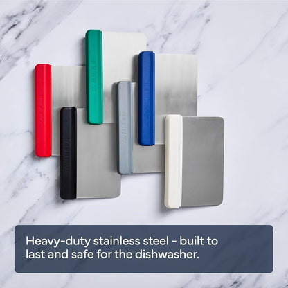 Misen Stainless Steel Bench Scraper - Versatile Food Scraper with Walnut Handle - Ideal for Kitchen, Pastry & Dough - Durable Cutting Board Scraper Tool - Effortless Transfer into Pots & Pans -Walnut