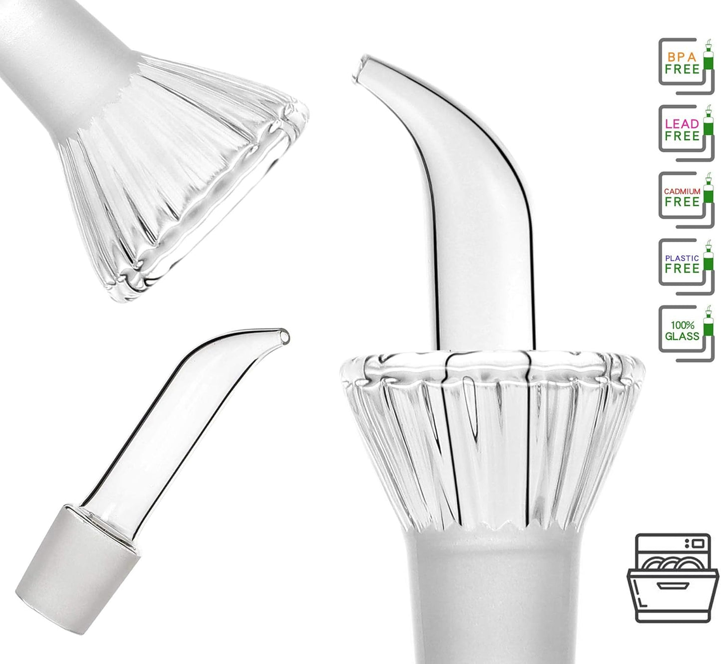 16 oz/480ml Non-Drip Olive Oil Dispenser Bottle 100% Glass Oil Carafe Decanter for Kitchen Oil & Vinegar Cruet for Cooking & BBQ
