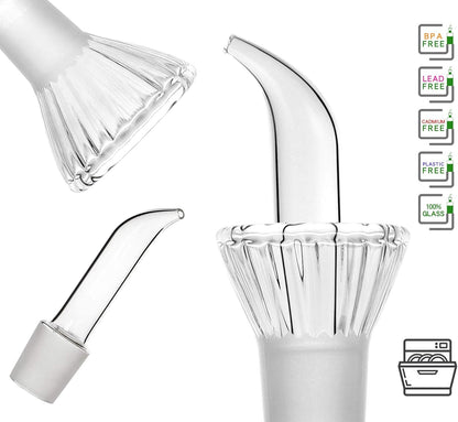 16 oz/480ml Non-Drip Olive Oil Dispenser Bottle 100% Glass Oil Carafe Decanter for Kitchen Oil & Vinegar Cruet for Cooking & BBQ
